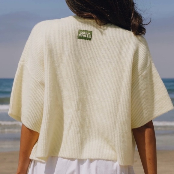 Daily Drills Single Button Cardigan in Yellow - Picture 2 of 2